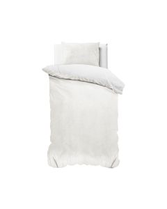 Velvet Uni Dekbedovertrek - Wit - 140 x 220