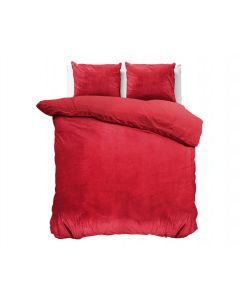 Velvet Uni Dekbedovertrek - Rood - 200 x 220