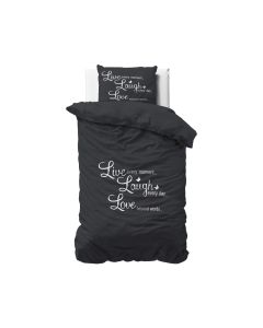 Live, laugh and love - Antraciet - 140 x 220