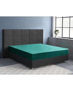 Satijnen Hoeslaken - Donker Groen - 140 x 200