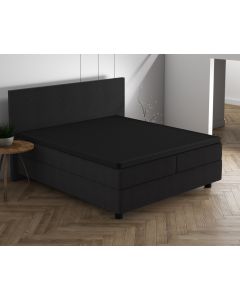 Dubbel Jersey 220 gr. Topper Hoeslaken Zwart - Grijs - 140 x 200/220