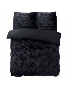 Velvet Pintuck - Zwart - 140 x 220