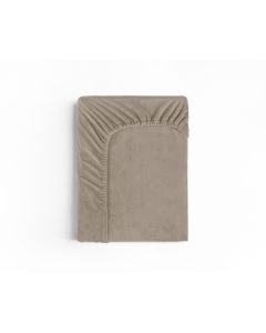 Velvet hoeslaken Taupe/Grijs