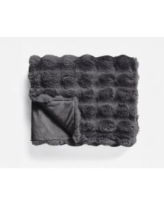 Pom Rabbit Fur plaid